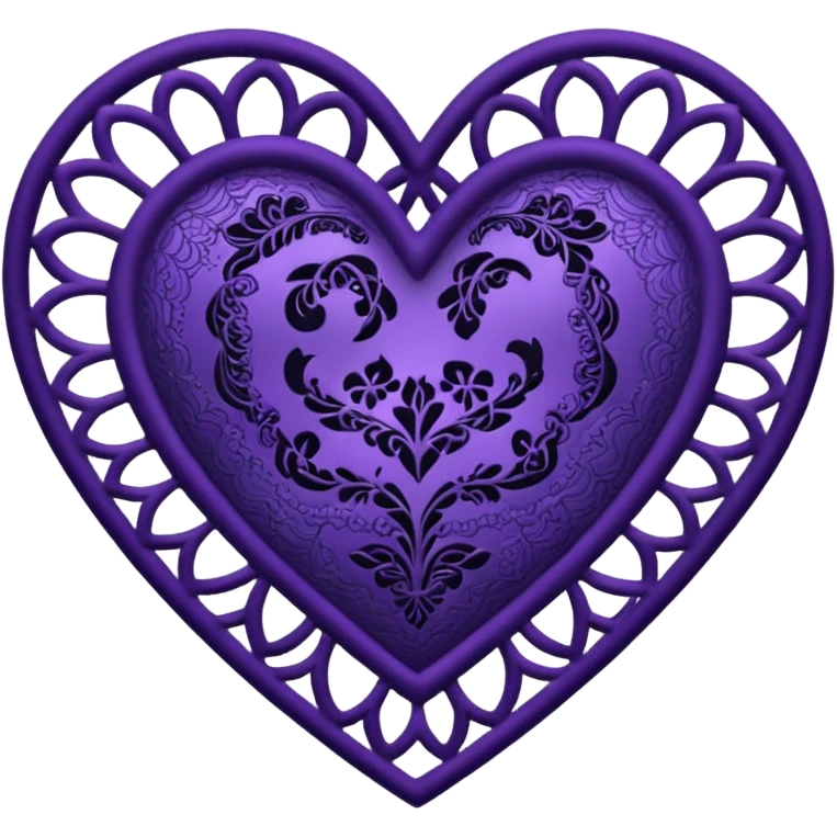 black and purple lace heart emoji