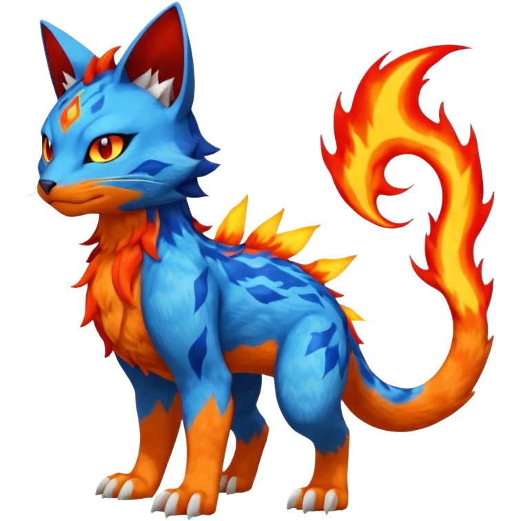 Litten-Gabite-Veemon-Digimon-Peppercat-Pokémon-Flamedramon-fusion-animal-hybrid-creature, Full body  emoji