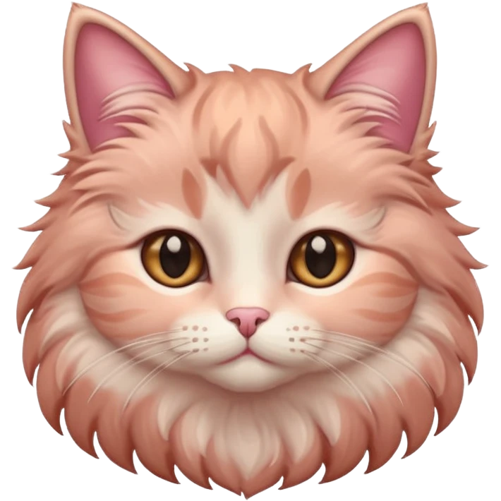 Rose gold fluffy cat  emoji