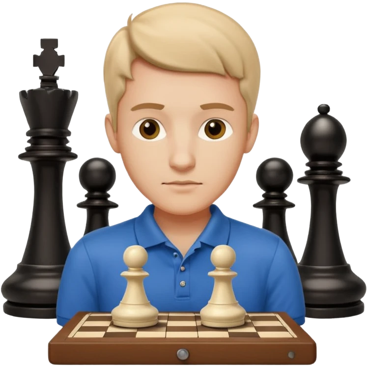 Player with chess clockChess club. emoji