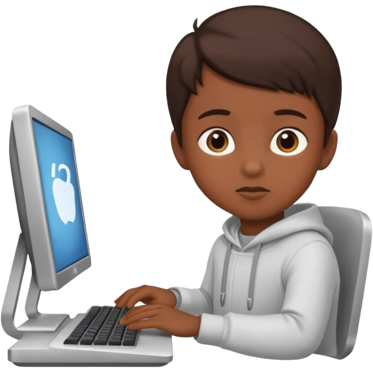 a child programs on a computer emoji