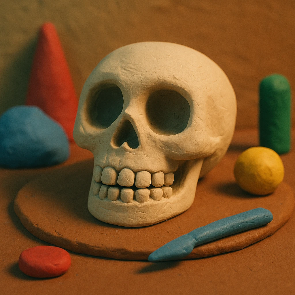 skull, claymation style emoji