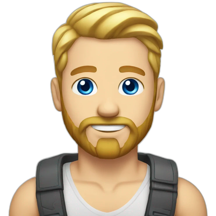 undercut with long blonde beard blue eyes emoji