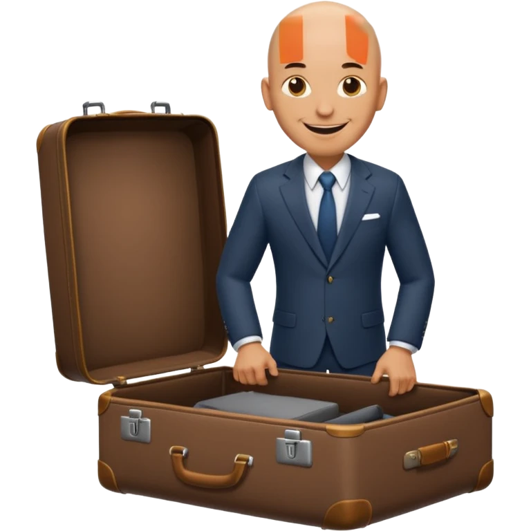 bald man in siutcase emoji emoji