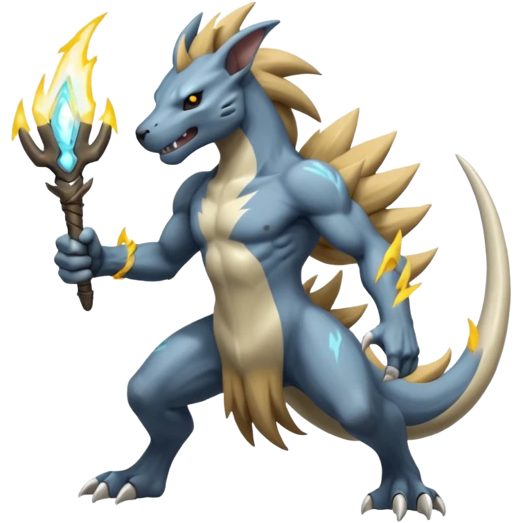 Marowak-Manectric-Electrike-Fakémon-hybrid-creature (full body)  emoji