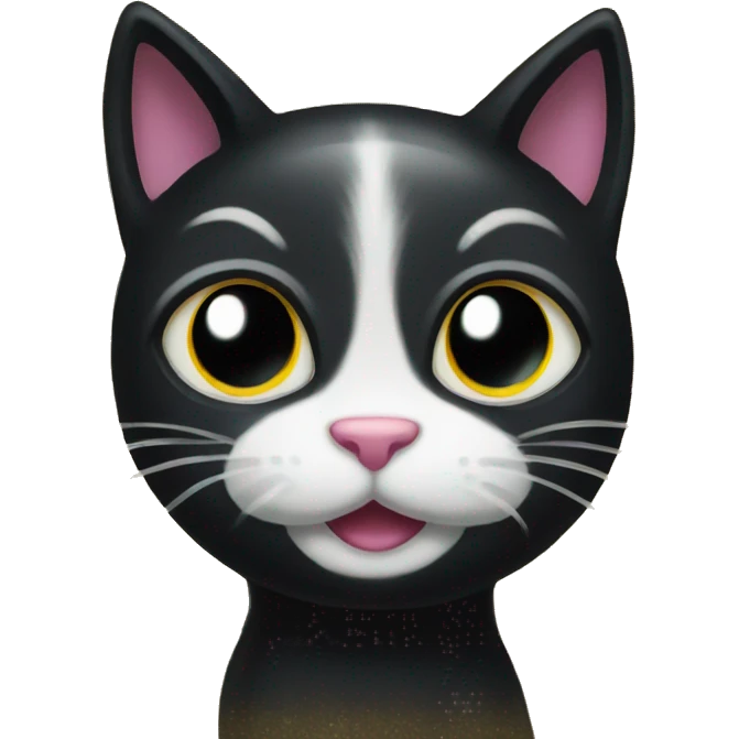 Glitter black cat  emoji