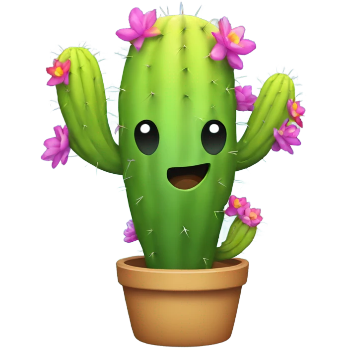 Rainbow cactus emoji
