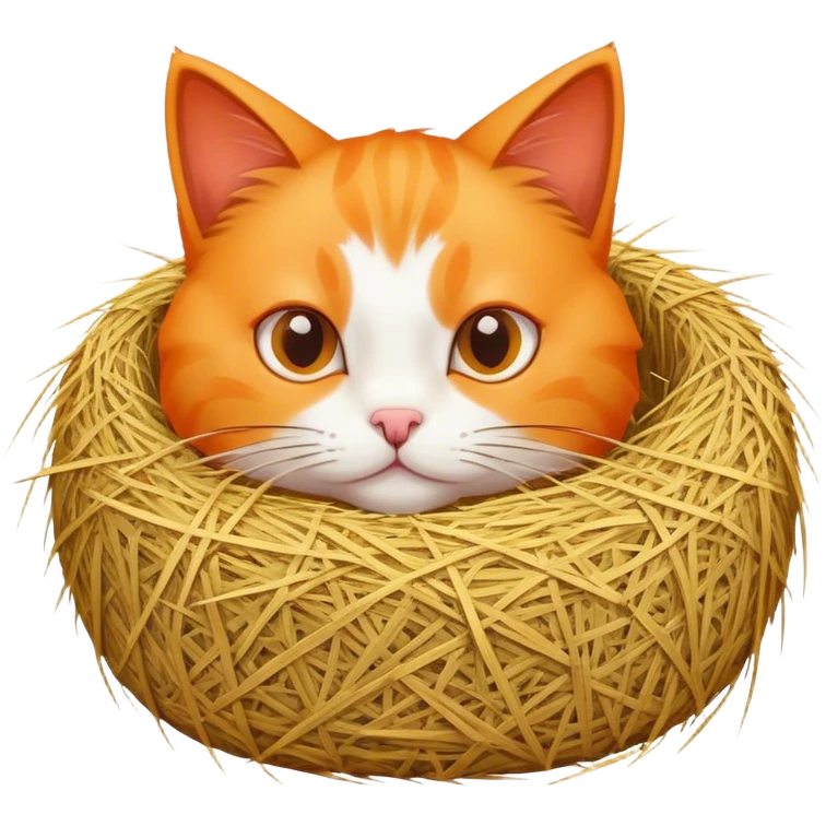 Cat with hay emoji