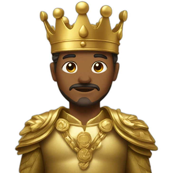 king with golden metallic coat emoji