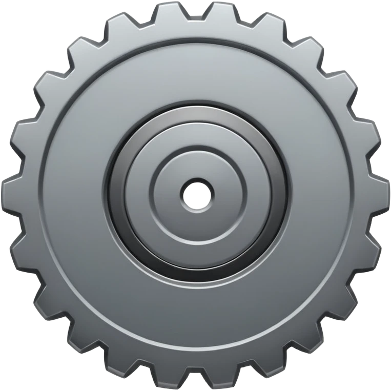 settings gear icon for site navigation. just one gear. no happy face, just grey, 6 notches emoji