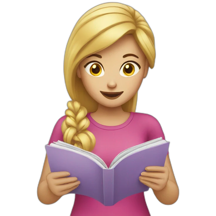 Girl reading Magazin emoji