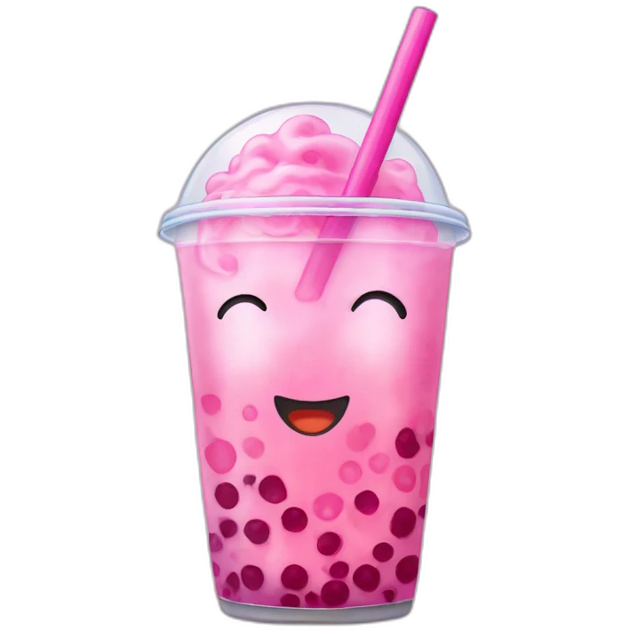 Pink bubble tea emoji