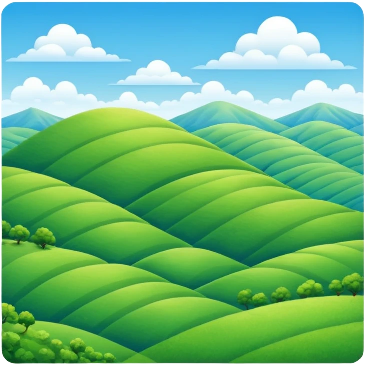 rolling green hills under a blue sky emoji emoji