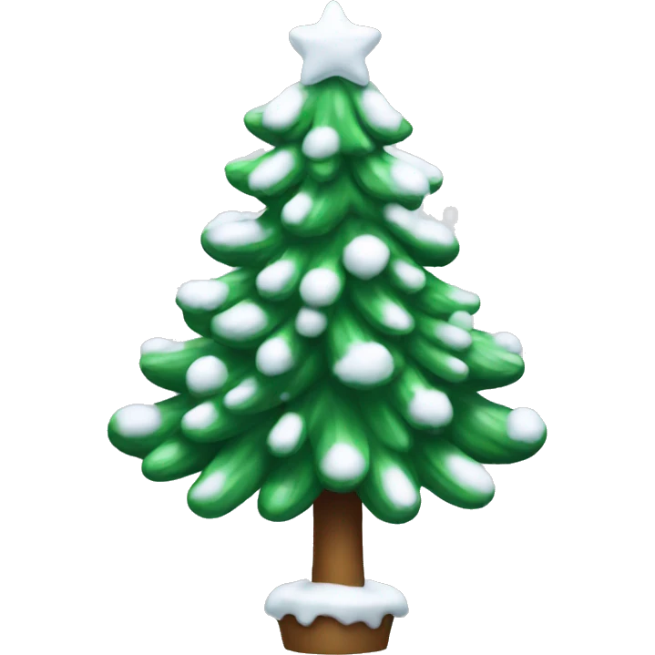 Christmas tree with snow emoji