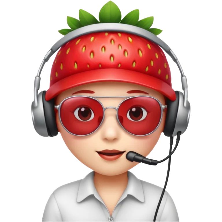 A Cute strawberry wearing headset and shades emoji