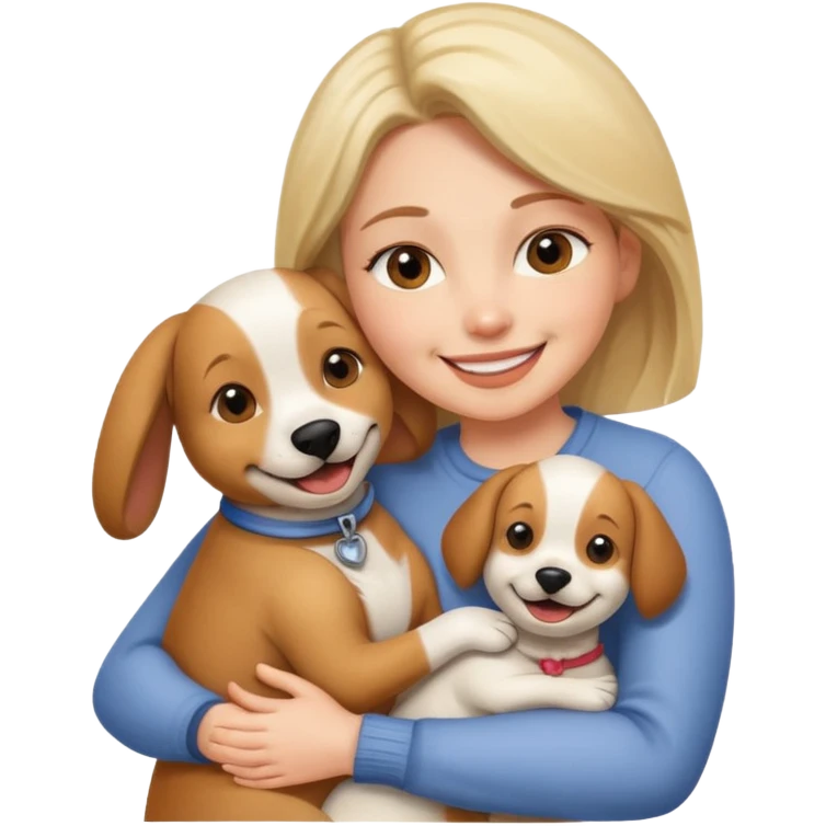 Woman hugging dog emoji