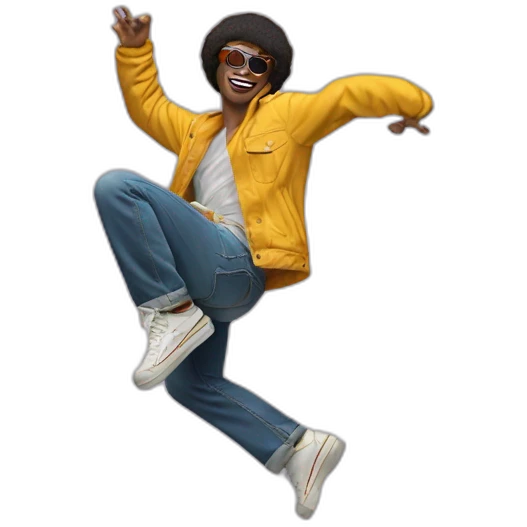 1980’s break dancer doing a head spin emoji