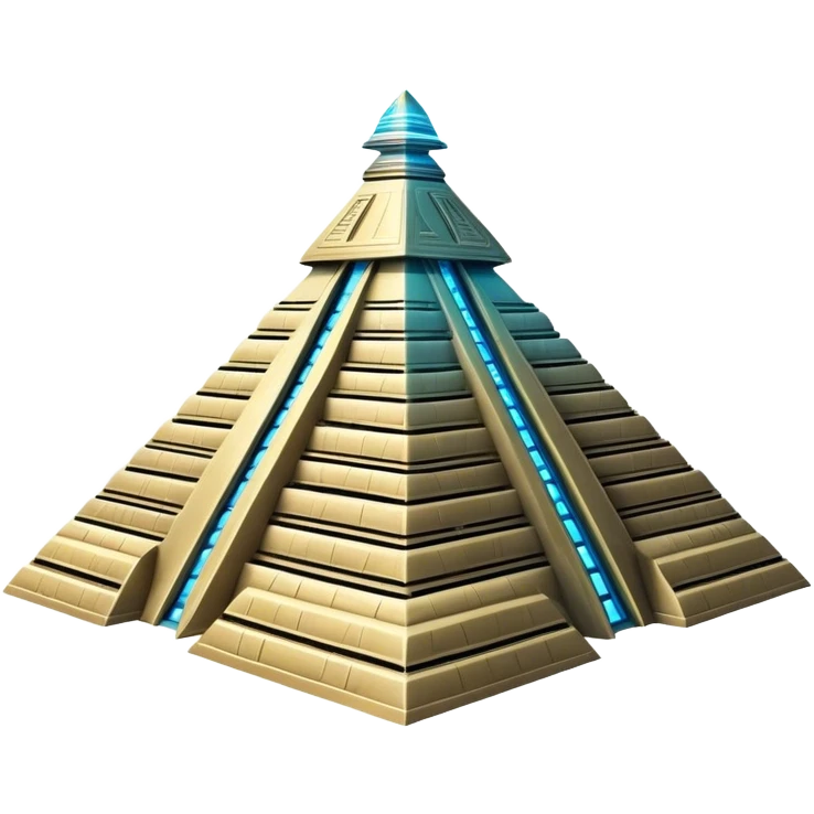 Annunaki alien spaceship, ziggurat-like structure, blending ancient Sumerian aesthetics with high-tech propulsion systems emoji