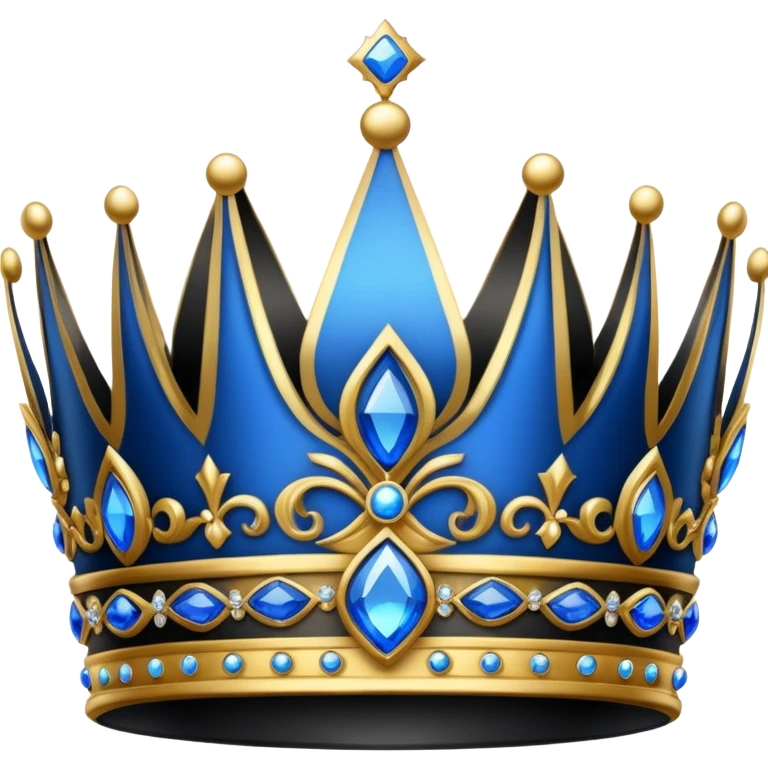 Blue and black crown emoji