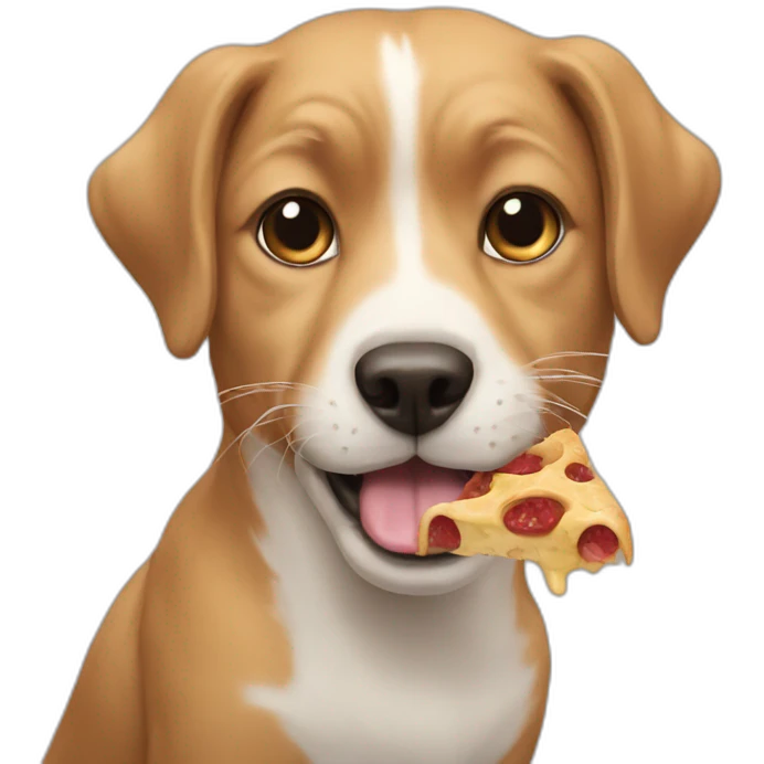 A dog eating a cat emoji