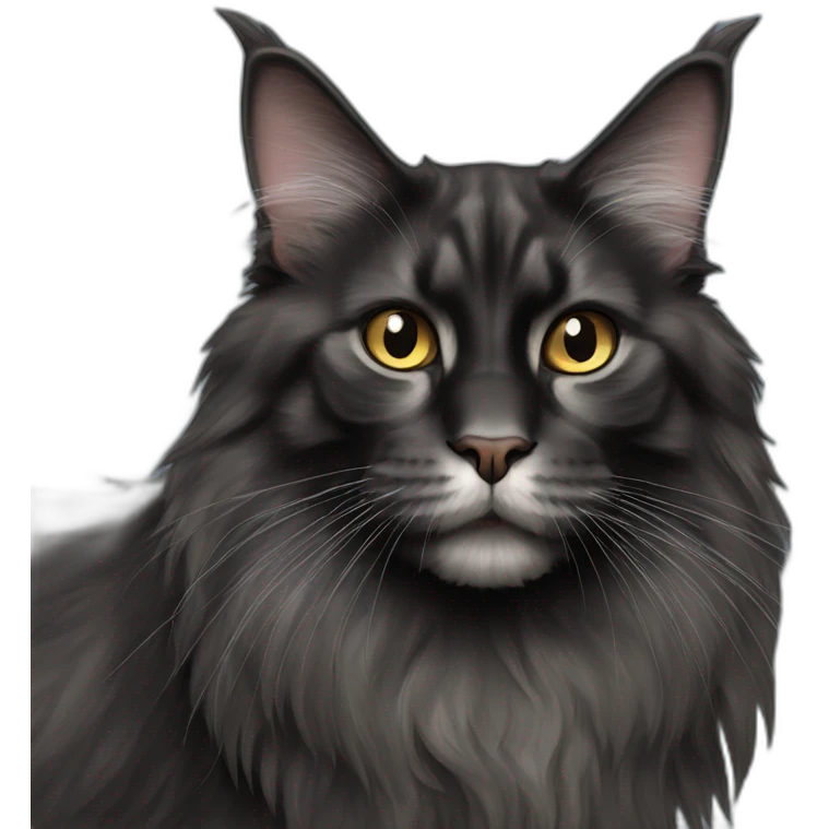 Black Maine coon emoji