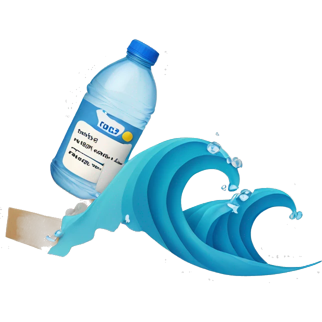 
Wave with. a bottle of water and paper that floats emoji