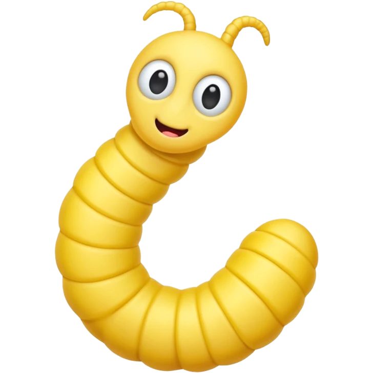 Yellow worm with a weird head emoji
