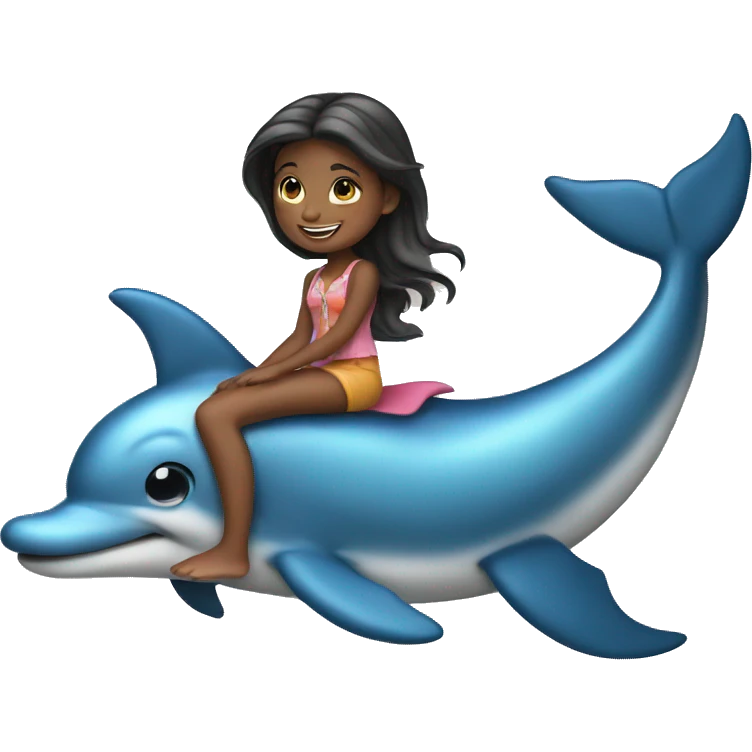 girl riding a dolphin emoji