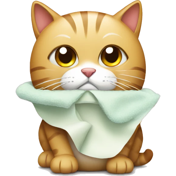 Cat with cold flu emoji