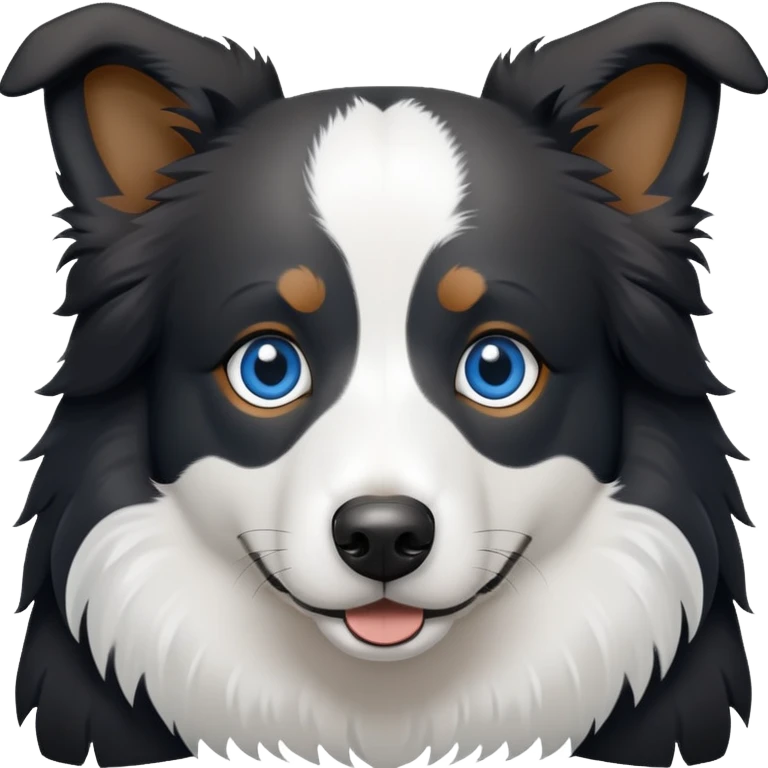 border collie pelaje gris negro y blanco y un ojo azul y el otro marron emoji