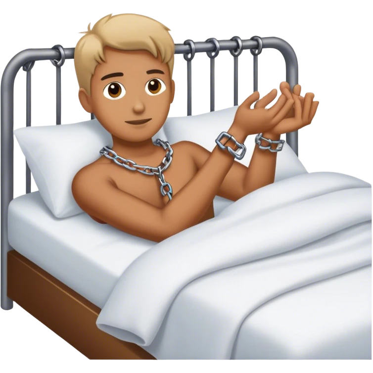 chain attached to hand in bedframe emoji