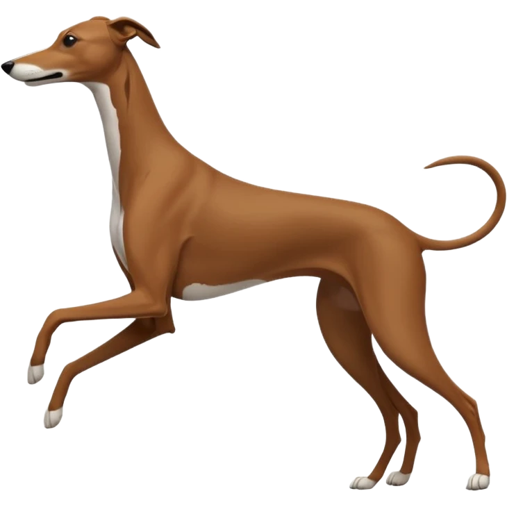 Silouhette of a brown Greyhound running emoji