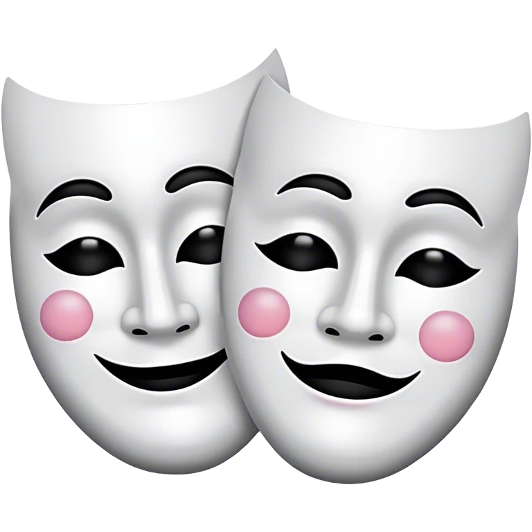 theater mask black and white happy and sad emoji