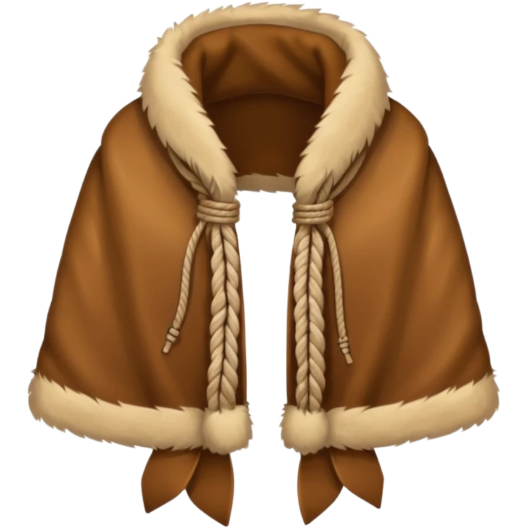 A fur wrap made from thick animal hide tied with simple rope.








 emoji