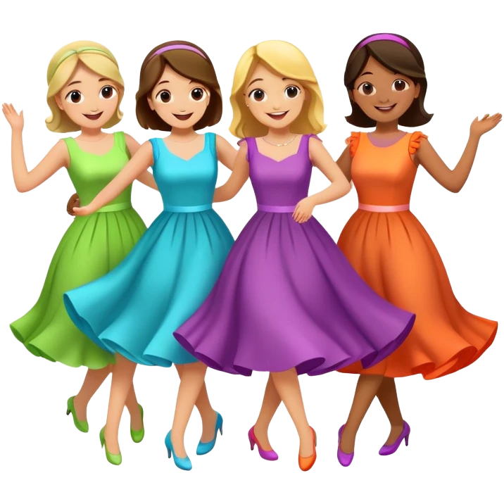 Bridesmaids dancing  emoji