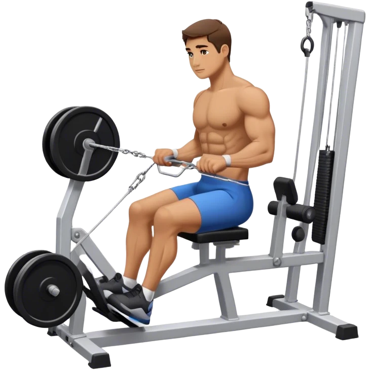 man doing seated cable-rows machine exercise emoji