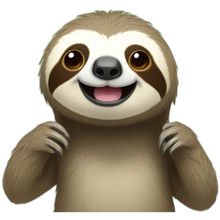 sloth saying hi emoji