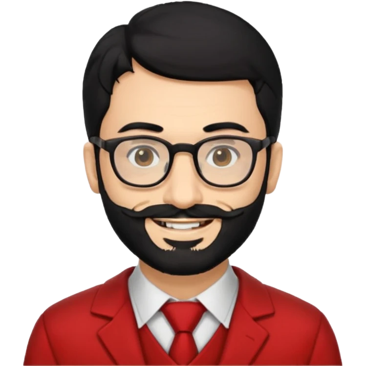 Professor in the la casa de papel TV show, with black hair and beard emoji