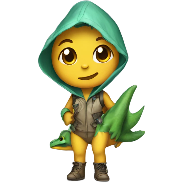 chick with a dinosaur outfit emoji