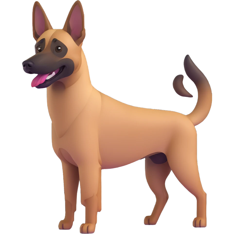 Belgian Malinois dog playful expression emoji