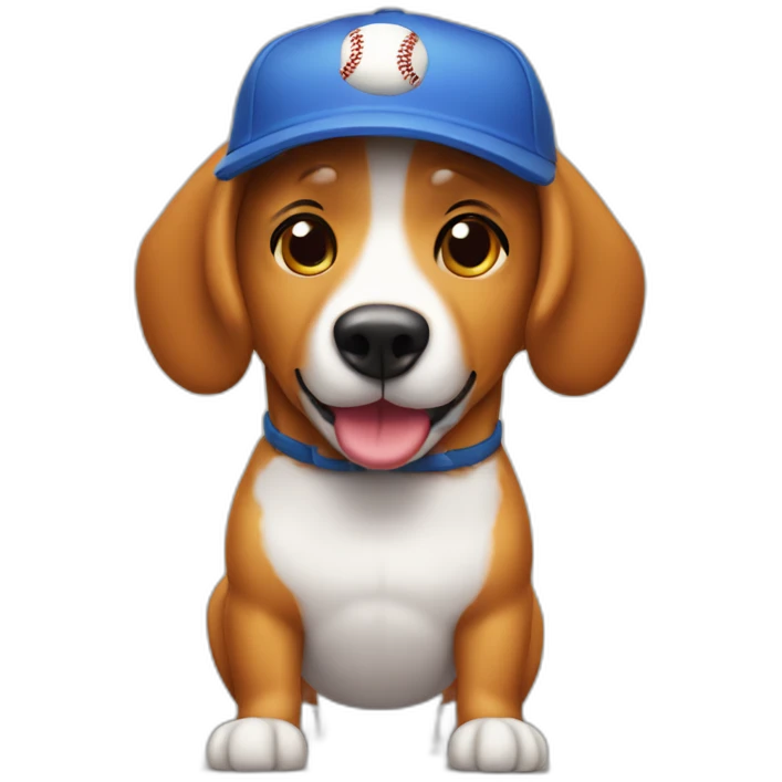 Hot dog wearing a baseball cap emoji