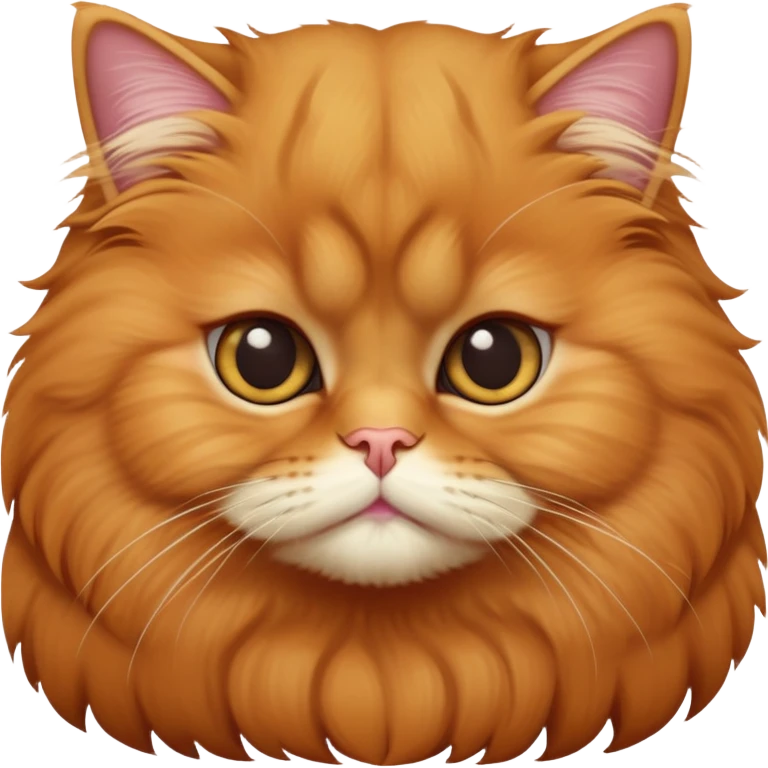 cinematic-adorable-big-eyed-fluffy-solid ginger-persian-cat-portrait-emoji,-head-tilted-playfully-with-a-sweet-expression,-fluffy-solid ginger-fur,-simplified-yet-irresistibly-cute-features-with-large,-expression, no white fur emoji