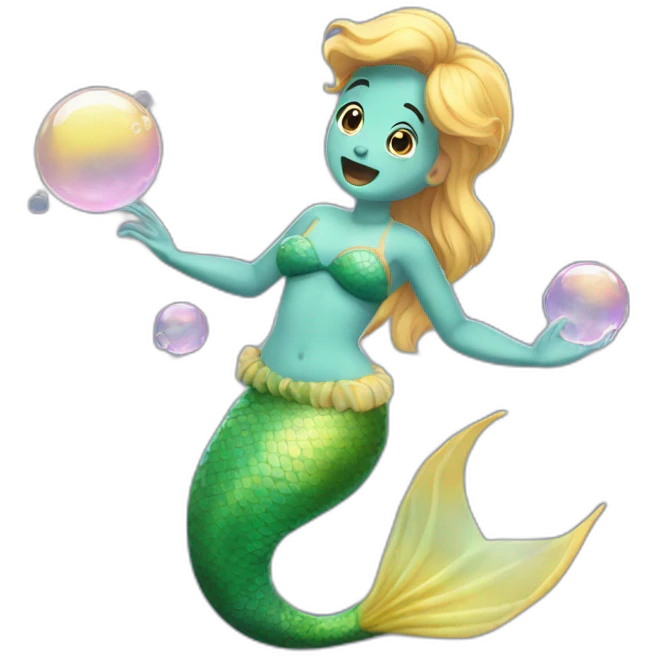 mermaid farting bubbles emoji