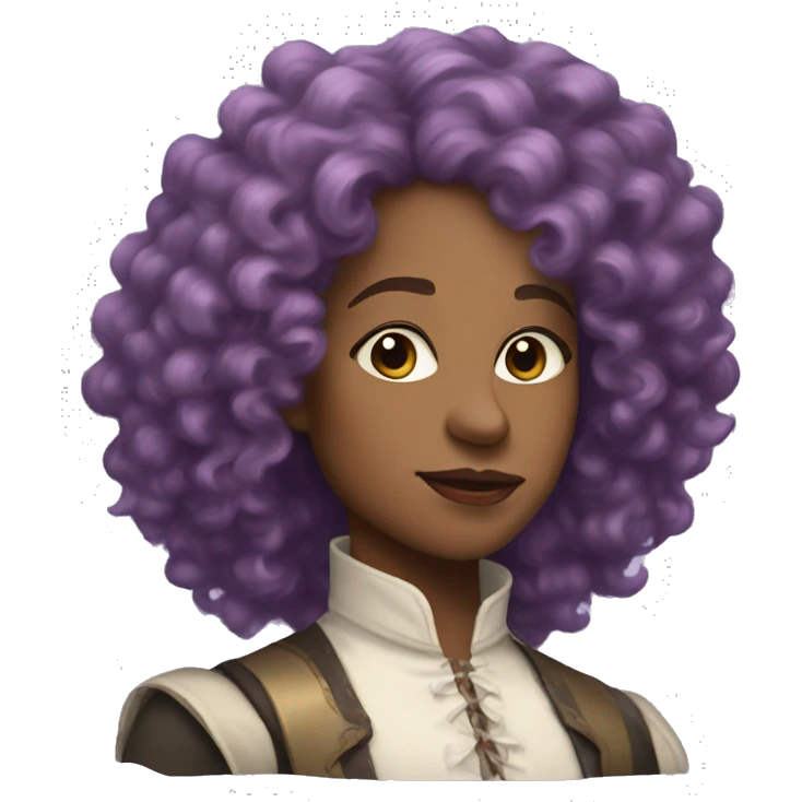 Three musketeers black women lilac curly hair emoji