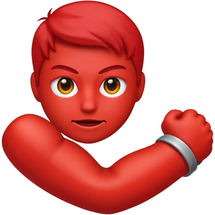 emoji con cara de enojado de color rojo con un brazo amenazando emoji
