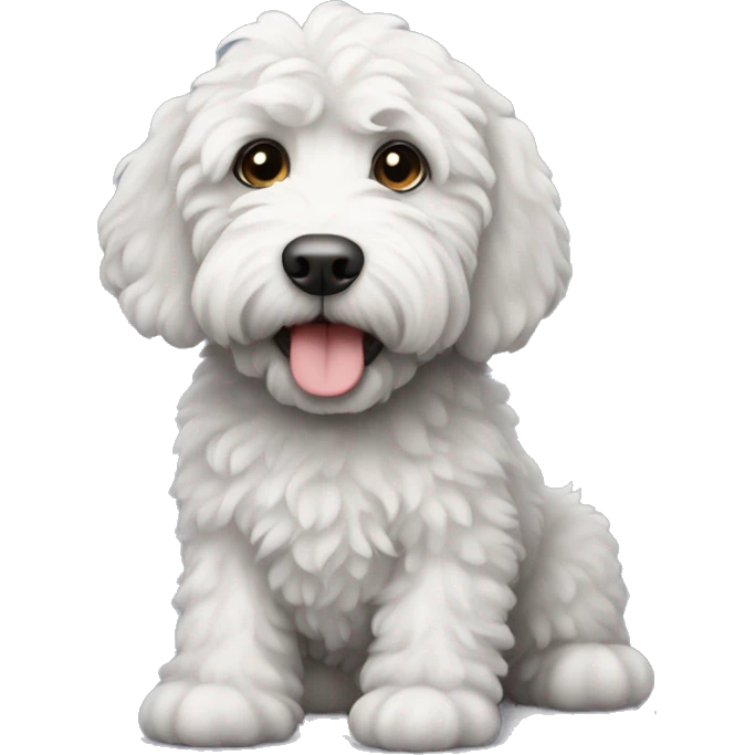 Black and white labradoodle  emoji