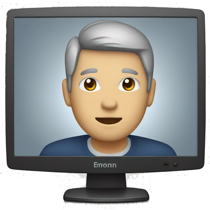 monitor with the video call on the screen emoji