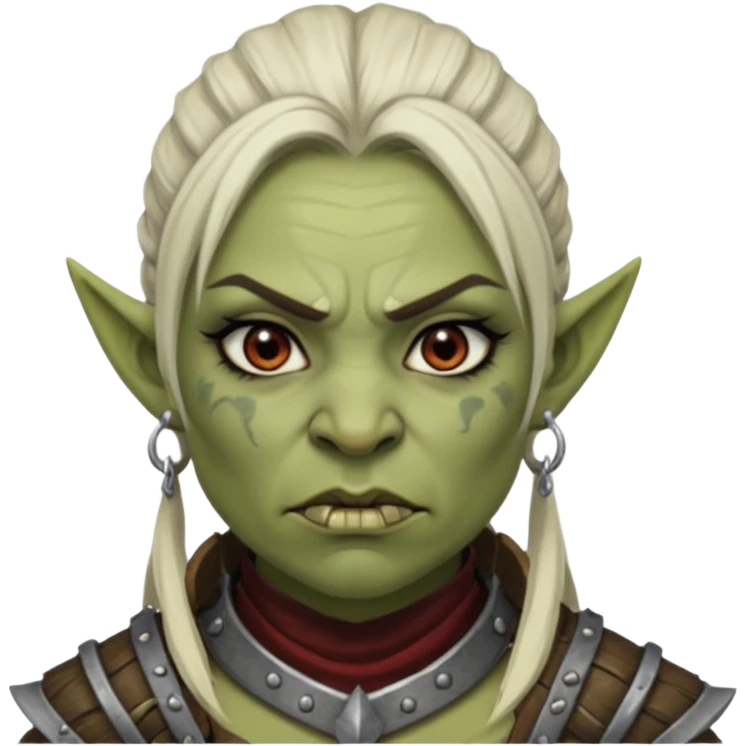 ESO female orc warrior with lashes and earrings emoji