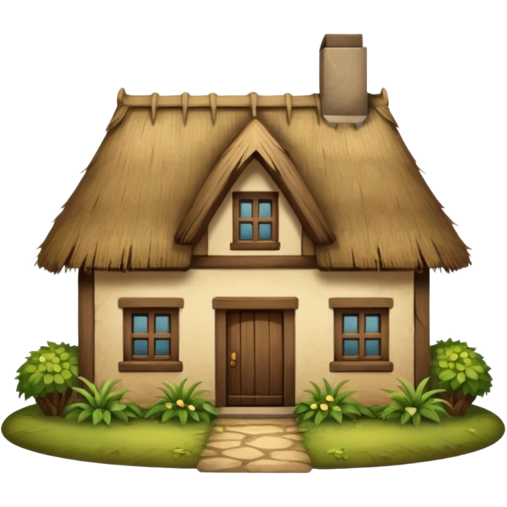 thatched house emoji