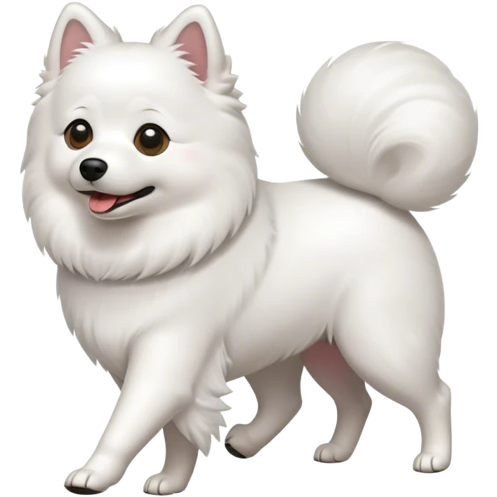 Japanese spitz dog walking  emoji